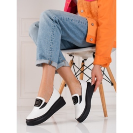 Naisten nahkaiset Shelovet-kengät valkoinen 1