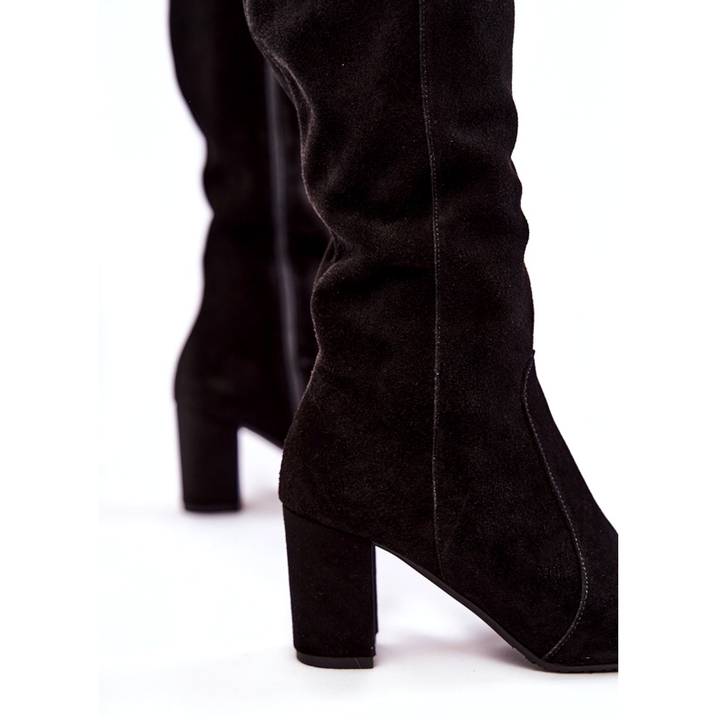 Naisten mokkanahka Laura Messi -saappaat, musta 1415 4