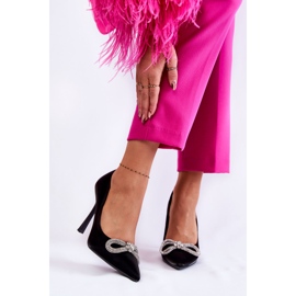 PS1 Tyylikkäät mustat Alyssa-korkokengät, joissa on rusetti 2