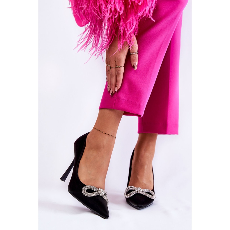 PS1 Tyylikkäät mustat Alyssa-korkokengät, joissa on rusetti 2