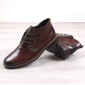 Miesten nahkaiset nilkkurit, eristetyt lampaanvillalla, ruskea Rieker 15300-25 1