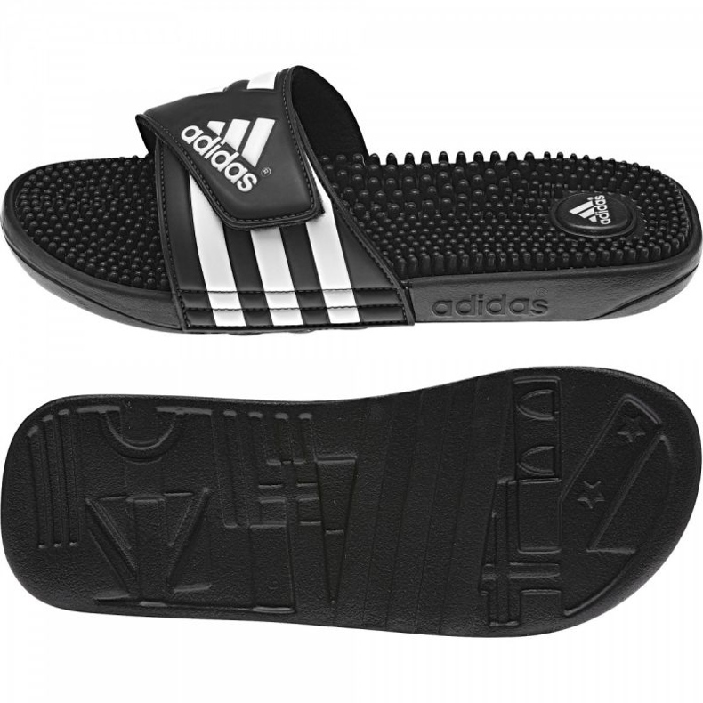 Adidas Adissage M 078260 tossut valkoinen musta 1