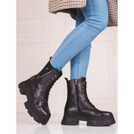 Naisten nahkalaukut koristeellisella Shelovet-vetoketjulla musta 1