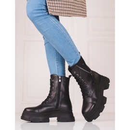 Naisten nahkalaukut koristeellisella Shelovet-vetoketjulla musta 2