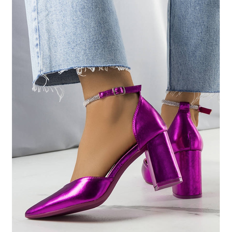 BM Vaaleanpunaiset pumput Leighton-kuutiozirkonialla vaaleanpunainen 1