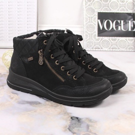 Rieker W RKR567 vedenpitävät nahkaeristetyt saappaat musta 2