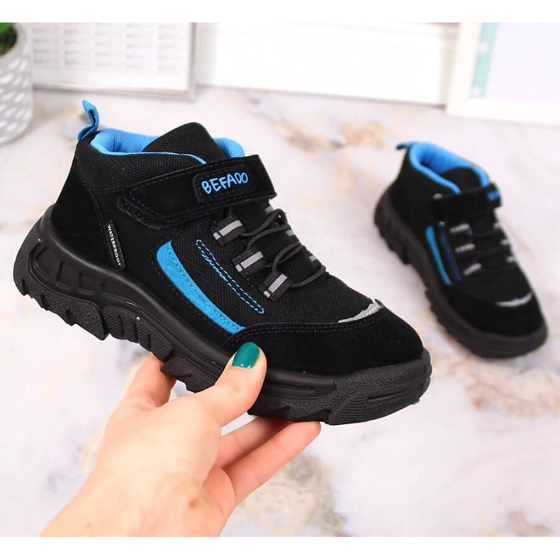 Befado Jr BEF37A vedenpitävät korkeat vaelluskengät musta 1