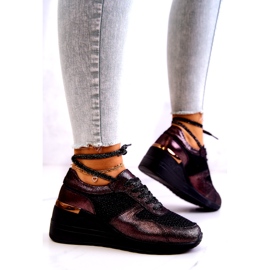 Nahkaiset Wedge-lenkkarit verkkokankaalla S.Barski Musta 2