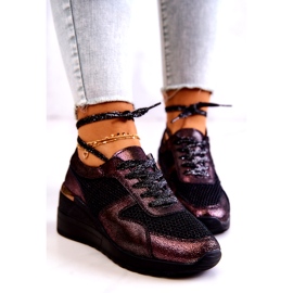 Nahkaiset Wedge-lenkkarit verkkokankaalla S.Barski Musta 5