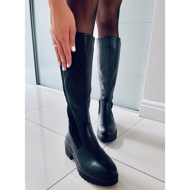 BM Ratsastussaappaat joustavalla Harley Black -päällisellä musta 1