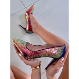 BM Naisten paljetteja Mirren Navy -korkokengät monivärinen 1