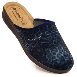 Mukavat tossut leopardikuvioisella Inblu W ARC23A tummansininen 1