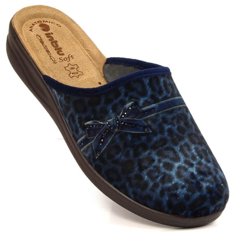 Mukavat tossut leopardikuvioisella Inblu W ARC23A tummansininen 1