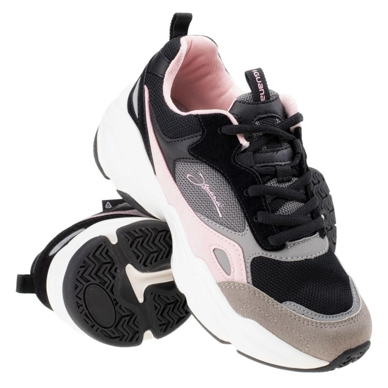 Iguana Obenari kengät W 92800347038 musta vaaleanpunainen harmaa 1