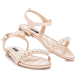 Vices Litteät sandaalit helmillä ruskea 2