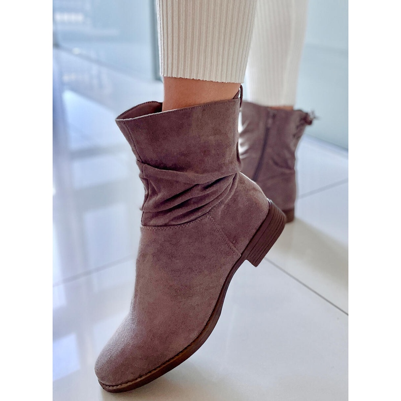 PA1 Theda Khaki litteät mokkanahkasaappaat beige 1 PA1 Theda Khaki litteät mokkanahkasaappaat beige 1