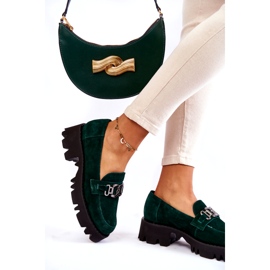 Naisten mokkanahkakengät koristeella Laura Messi 2489 Green vihreä 2