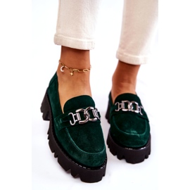 Naisten mokkanahkakengät koristeella Laura Messi 2489 Green vihreä 3