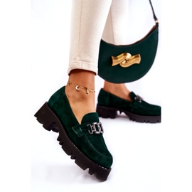 Naisten mokkanahkakengät koristeella Laura Messi 2489 Green vihreä 4