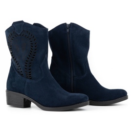 Olivier Naisten harjakattoiset korkokengät Angela laivastonsiniset saappaat sininen 2