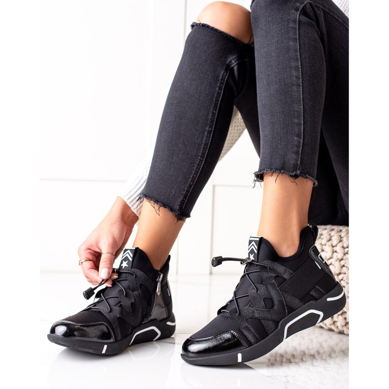 VINCEZA Slip-On urheilukengät musta 1