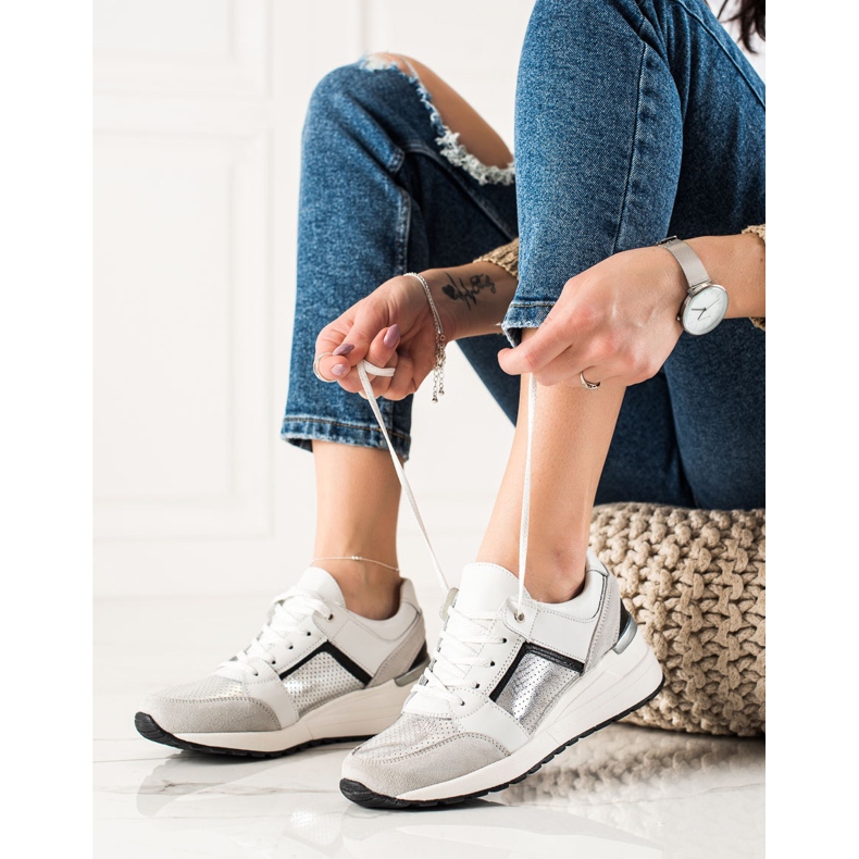 Evento Urheilulliset nahkalenkkarit valkoinen hopea 1