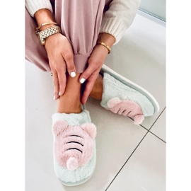 PA1 Naisten Pearl Mint -tossut vihreä vaaleanpunainen 1