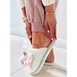 PA1 Naisten Pearl Mint -tossut vihreä vaaleanpunainen 2