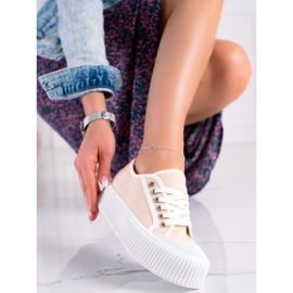 SHELOVET Tennarit leveällä alustalla beige 1