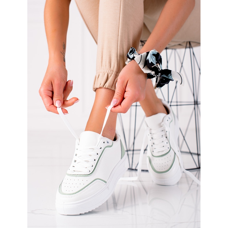 SHELOVET Tennarit, joissa vihreä sisäosa valkoinen 1