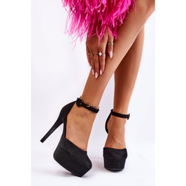 PA1 Musta Jassie Shiny Platform kantapääpumput 1