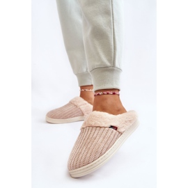 PA1 Naisten eristetty Slip-On tossut turkisella beige Leriss 2