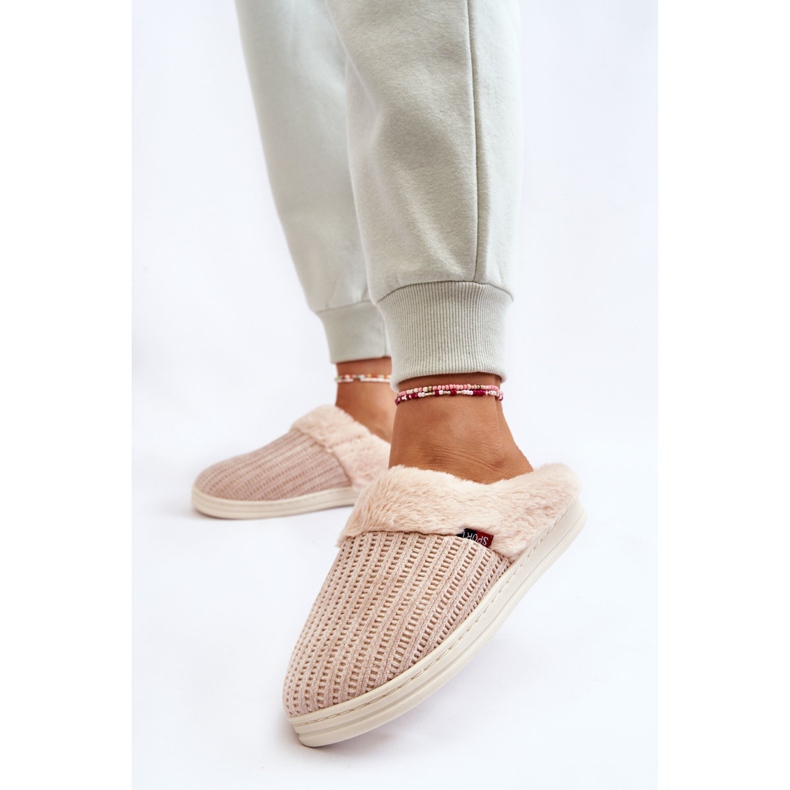 PA1 Naisten eristetty Slip-On tossut turkisella beige Leriss 2