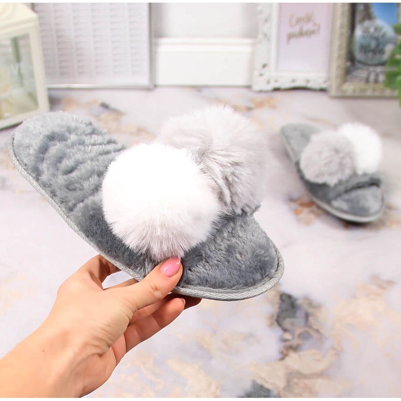 BM Naisten turkistossut harmaa Stella 1