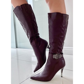 Saappaat napilla 5137-75 Marron punainen 1