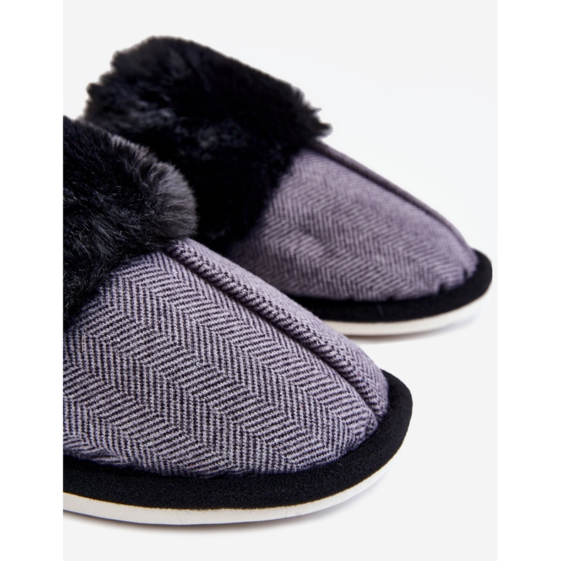 BM Miesten lämpimät tossut, musta Marcus harmaa 2