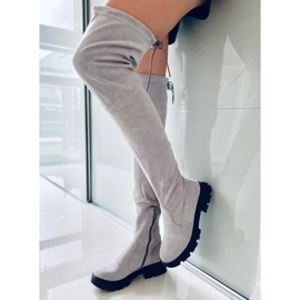 BM Naisten korkeat saappaat Adlon Grey harmaa 2