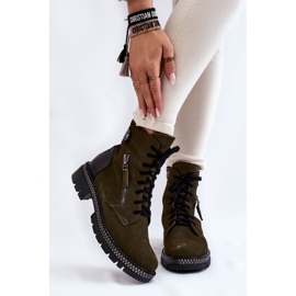 Mokkaeristetyt saappaat Laura Messi 2508 Vihreä 1