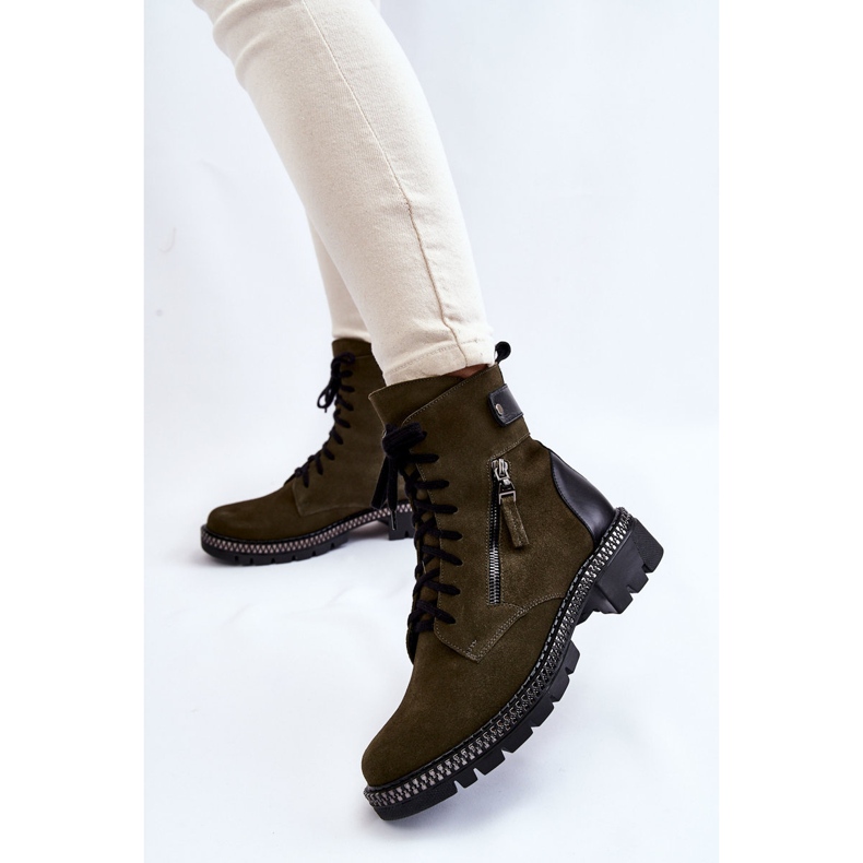 Mokkaeristetyt saappaat Laura Messi 2508 Vihreä 2