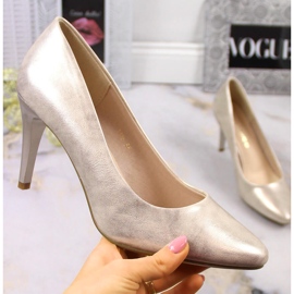 Sergio Leone 1396 kullanväriset kiiltävät korkokengät kultainen 1