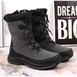 DK 2105 harmaat vedenpitävät nauha- ja vetoketjulliset lumisaappaat 2