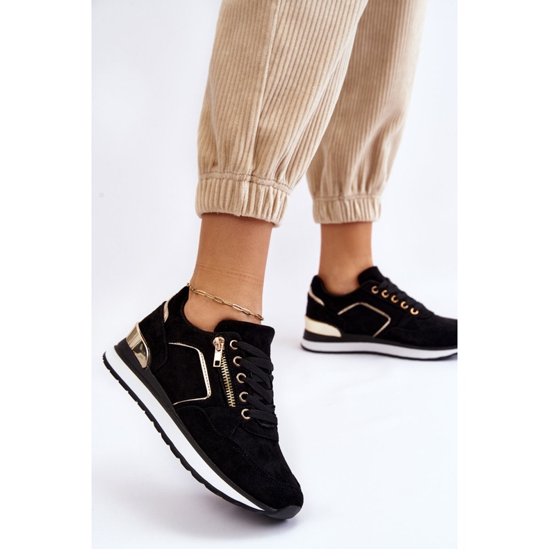 PG1 Riverside Black Suede Platform Trainers musta 2