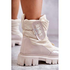 PM1 Naisten beigenväriset lämpimät lumisaappaat vetoketjulla Marit 2