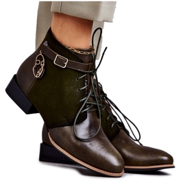 Naisten nahkasaappaat Maciejka 5743A-09 Vihreä 2