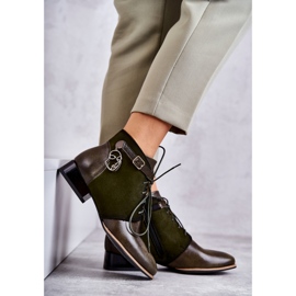 Naisten nahkasaappaat Maciejka 5743A-09 Vihreä 1