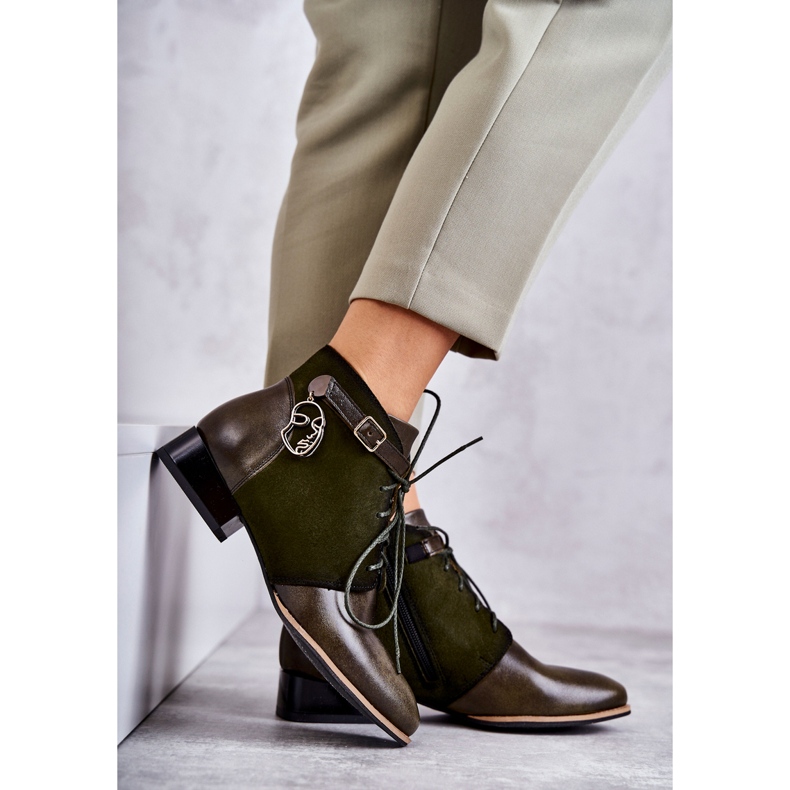 Naisten nahkasaappaat Maciejka 5743A-09 Vihreä 1