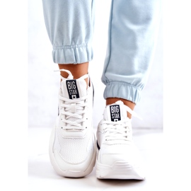 Muodikkaat tennarit urheilukengät Big Star JJ274596 Valkoinen laivastonsininen 4