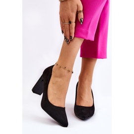 Suede Pumps On A Muodikas Heel Musta Estellia 1