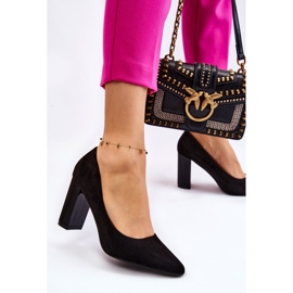 Suede Pumps On A Muodikas Heel Musta Estellia 2