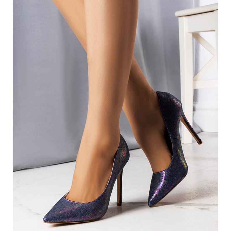 Violetti pumput kiiltävät korkokengät 1